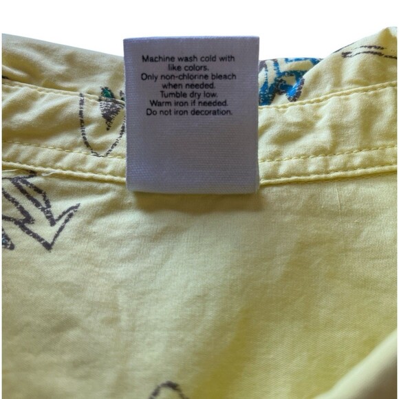 Hang Ten Men's Hawaiian Shirt Tiki 100% Cotton Yellow Size Medium - Picture 4 of 5